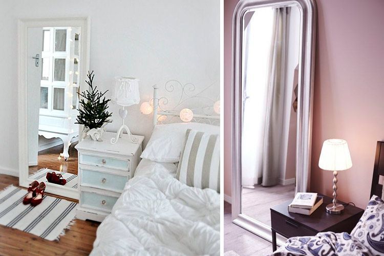 Decora con espejos apoyados en el suelo.