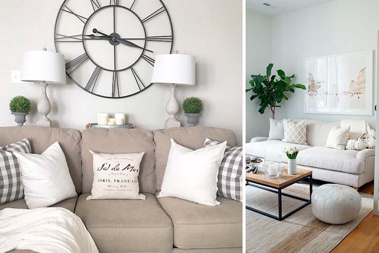 Dale tu propio estilo al sofá con un montón de cojines  Decoración de  unas, Como decorar la sala, Decoración en blanco