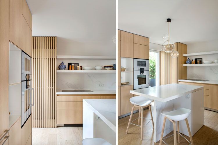 Cocinas de diseño sin muebles altos