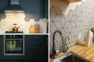 Azulejos de formatos diferentes para conseguir un baño original