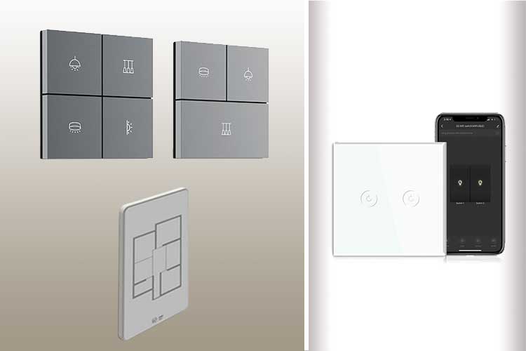 Tipos de interruptores y enchufes de diseño