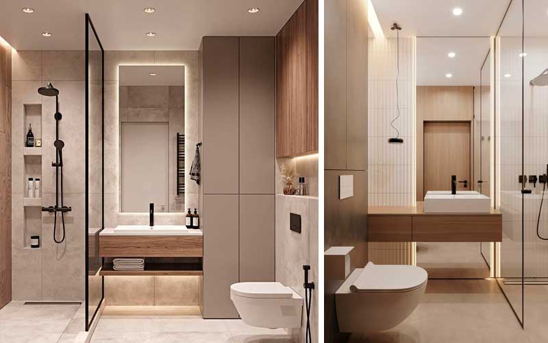 Baños de diseño con decoración moderna