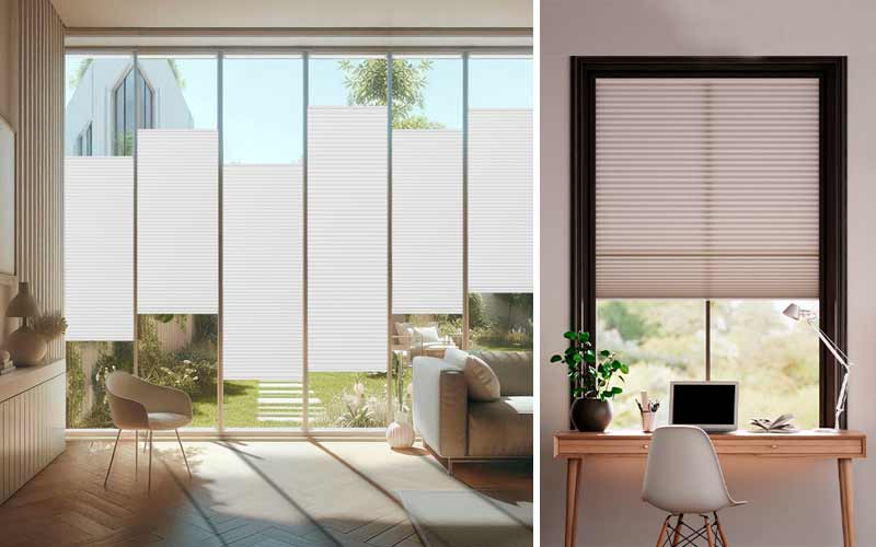 Estores plisados para ventanas sin hacer agujeros